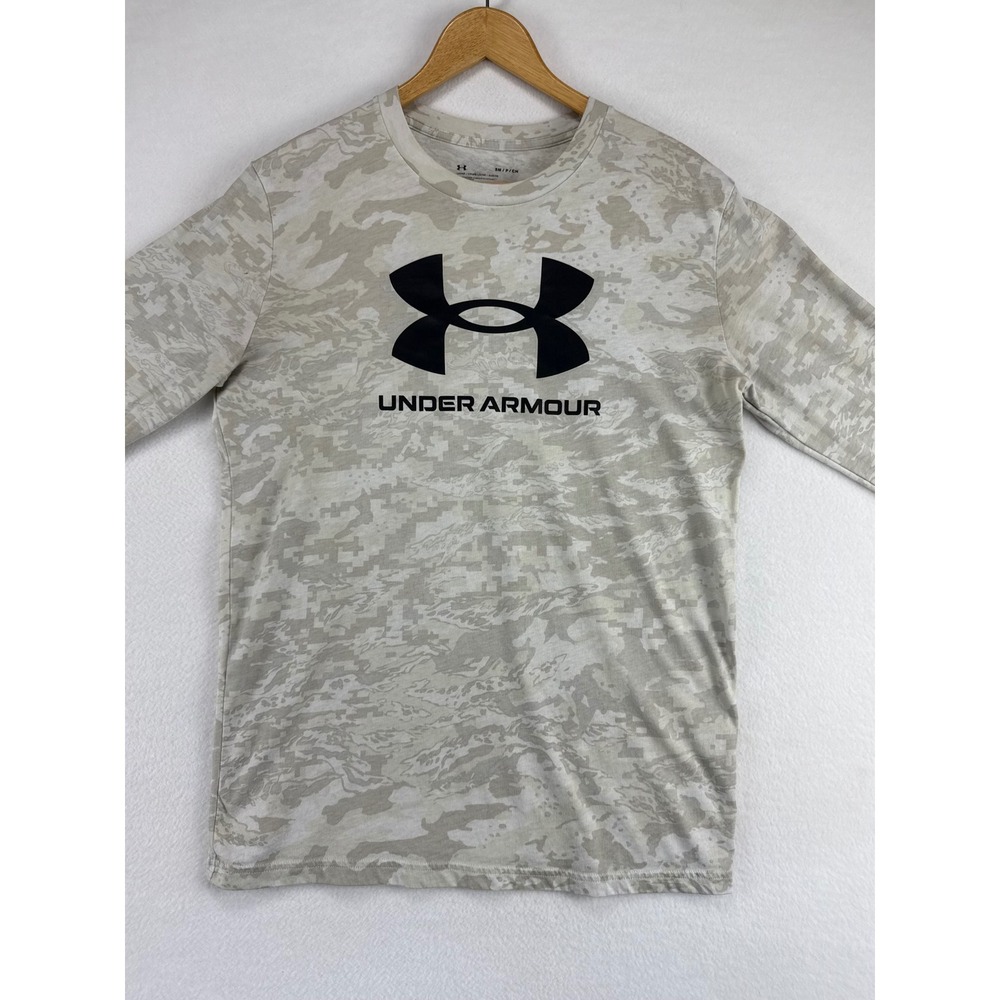Under Armour Camo Long Sleeve Shirt Kids Small Tan‎ Digital Camouflage Tee